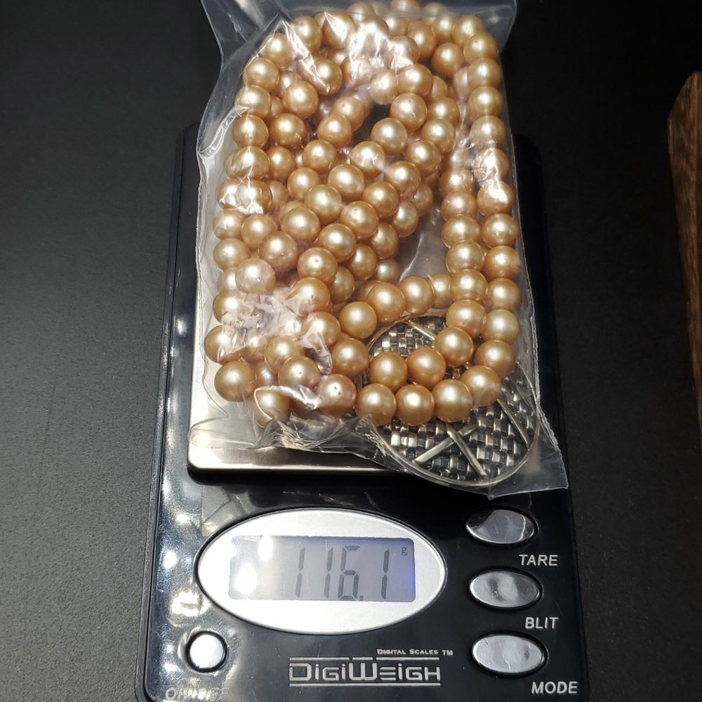 20 Inch Sterling Silver Triple Strings Of Pearls And Woven Pendant Necklace - Picture 7 of 7